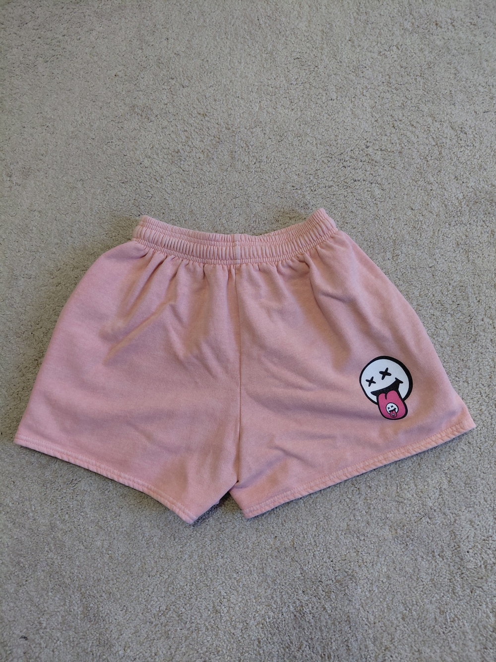 Smiley face Women's Elastic Waist Casual Shorts